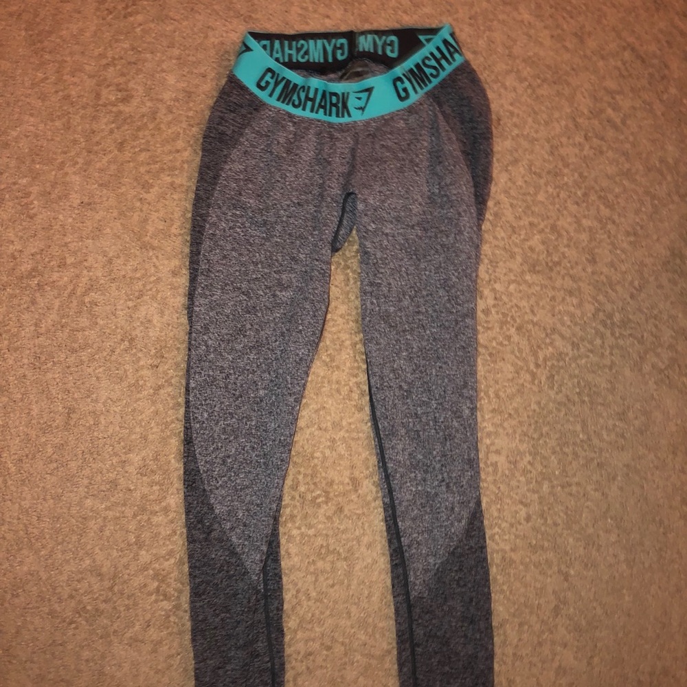 GYMSHARK FLEX LEGGINGS | CHARCOAL MARL/DUSKY TEAL